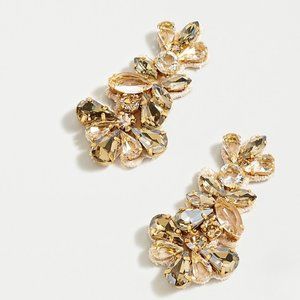 NWT J. Crew Crystal Fabric Backed Earrings